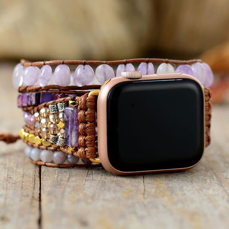 Apple Watch Band "Sanft & Ruhig" mit lila Jade
