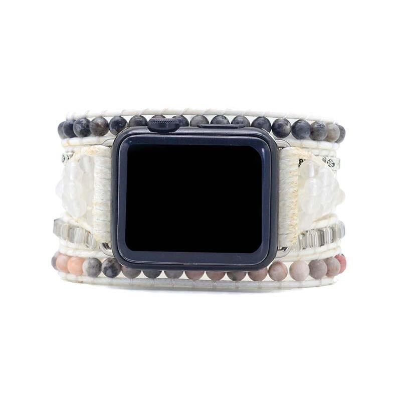 Apple-Watch-Uhrenarmband "Weißer Labradorit"