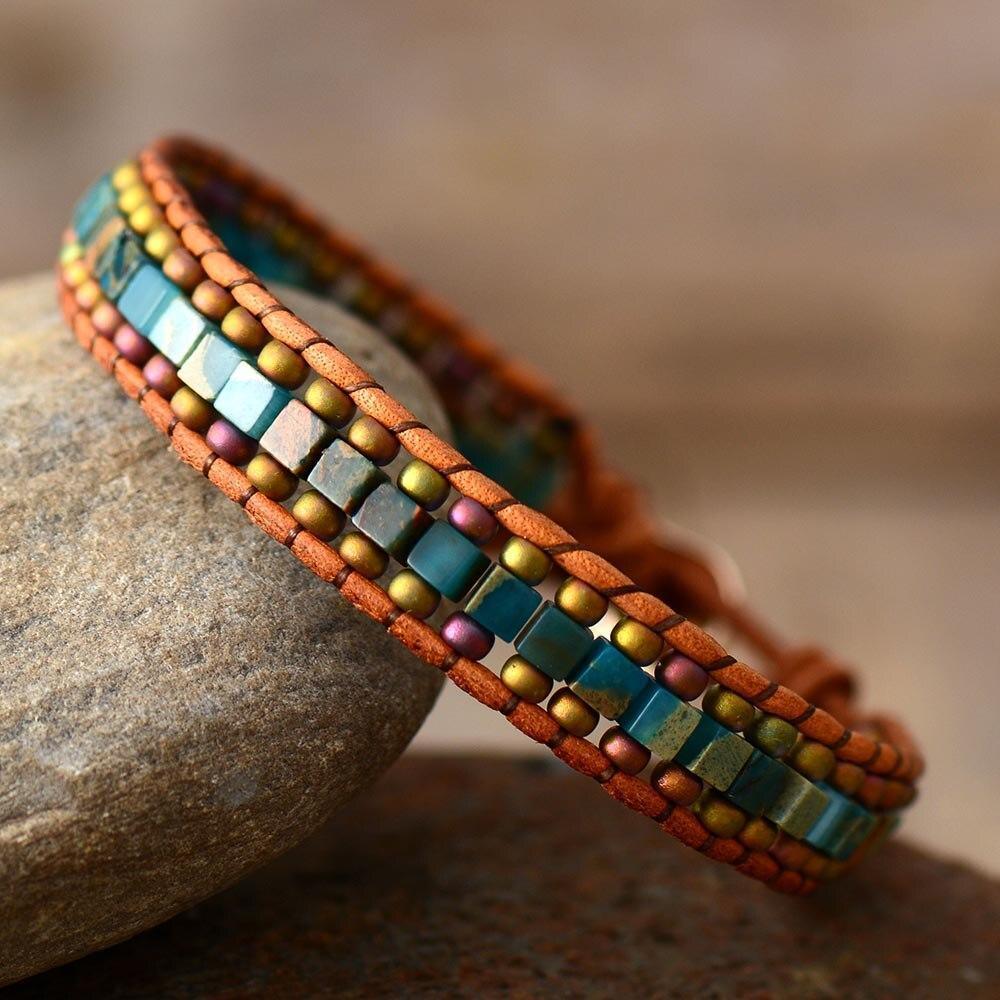 Ethnisches Armband "Quadratische Perlen"