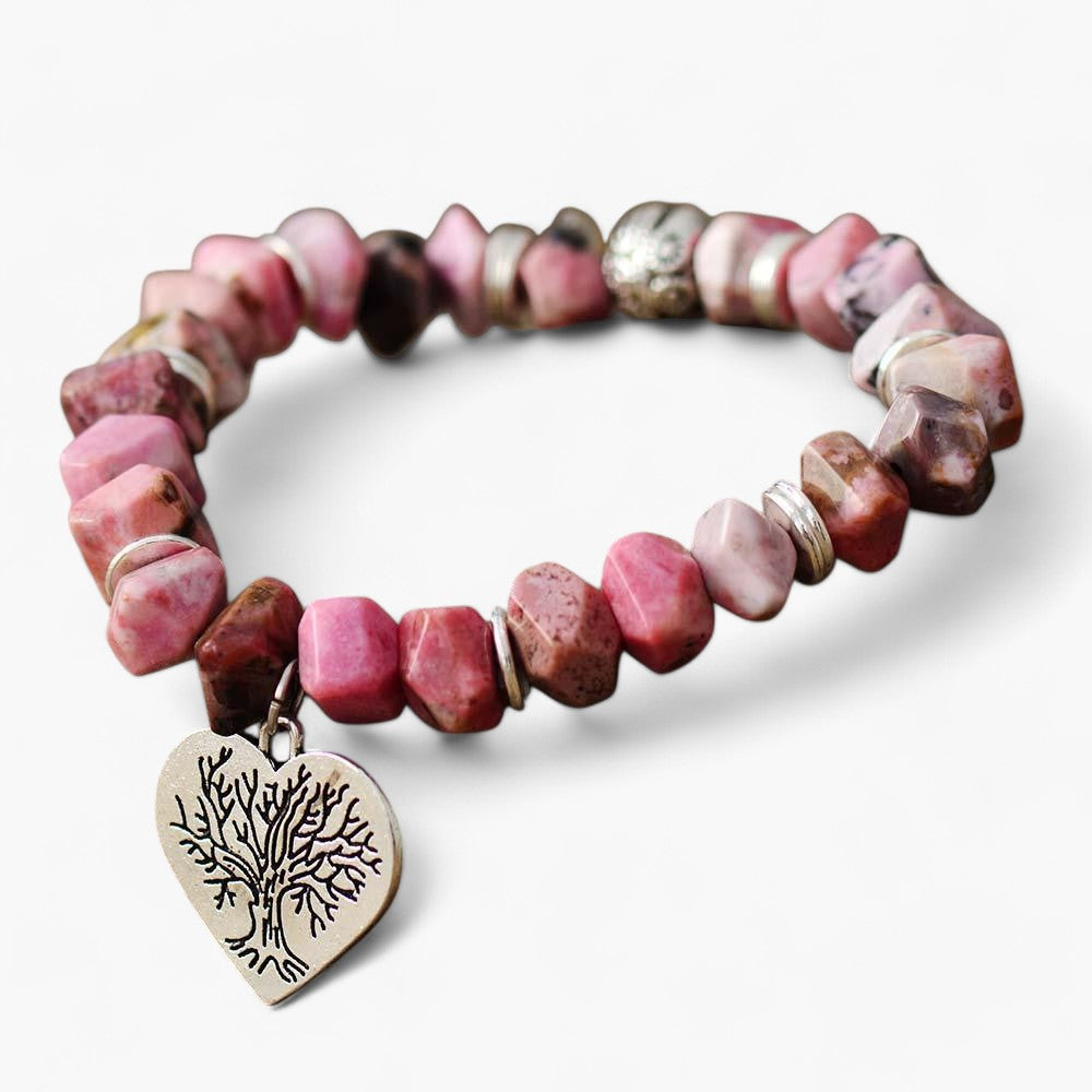 Rhodonit-Lebensbaum-Armband der Liebe