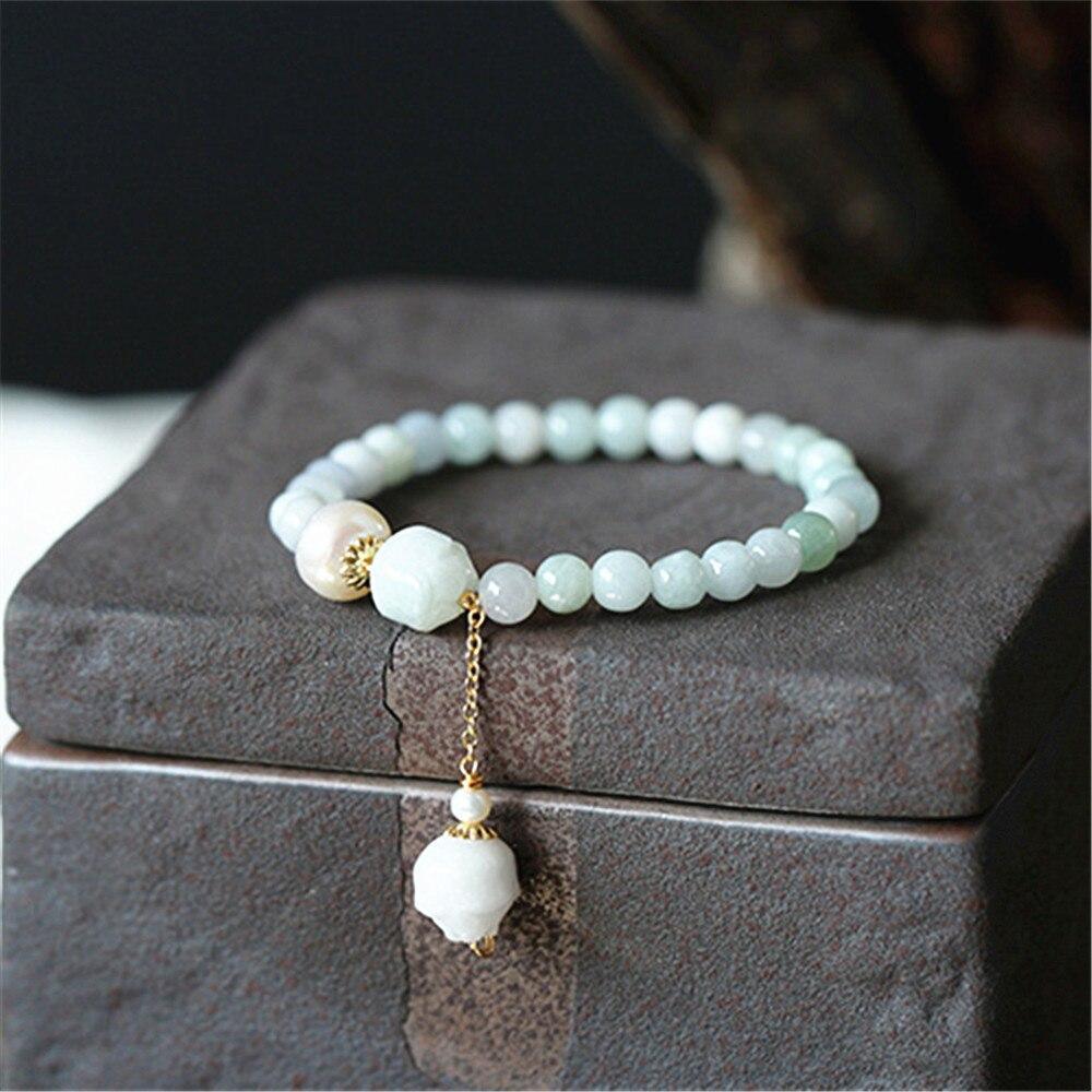 Armband "Pastell" aus Jade und Süsswasserperlen