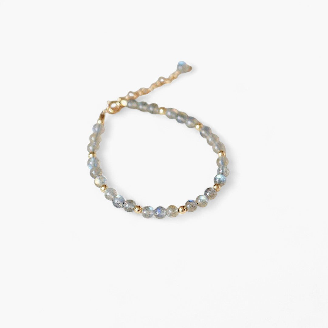 Perlenarmband mit edlem grauem Labradorit
