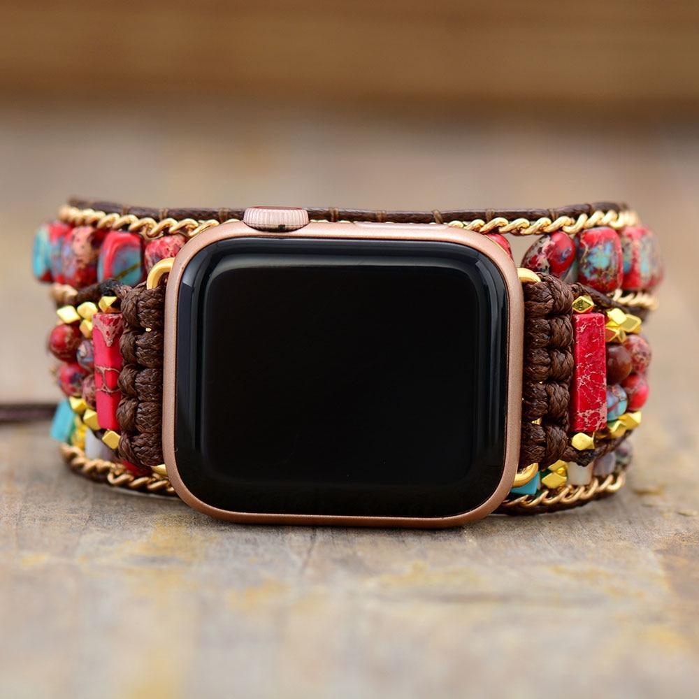Apple Watch-Uhrenarmband "Roter Kaiserlicher Jaspis Edelstein"