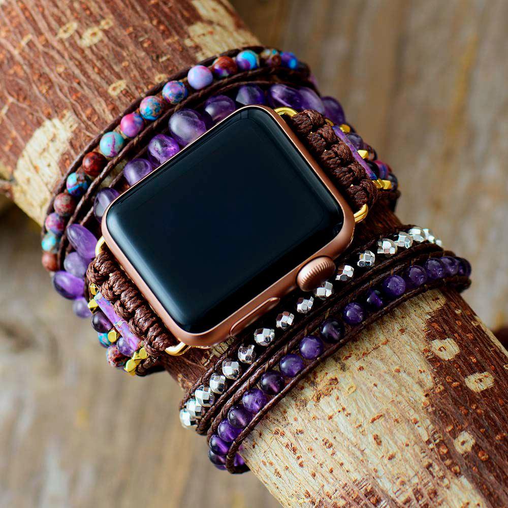 Zeitloses Glück - Amethyst Apple Watch-Uhrenarmband