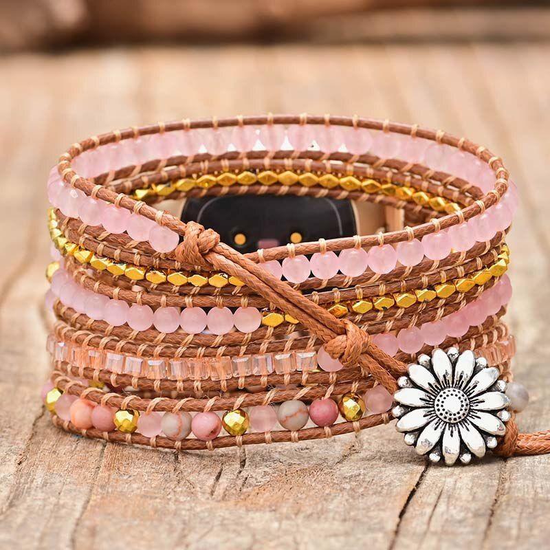 Fitbit-Uhrenarmband "Göttliche Hingabe" aus Rosenquarz