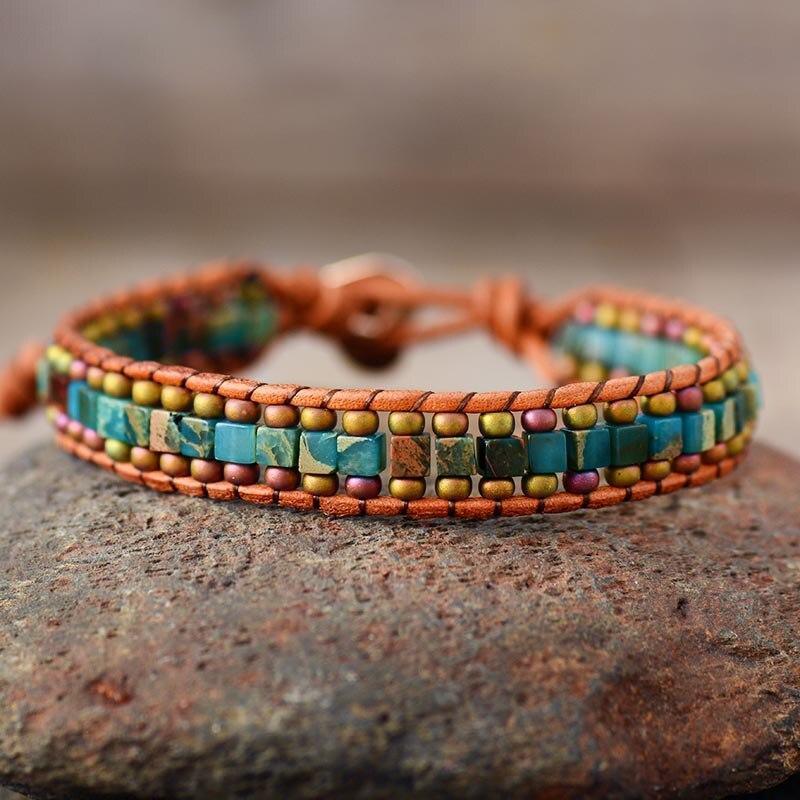Ethnisches Armband "Quadratische Perlen"