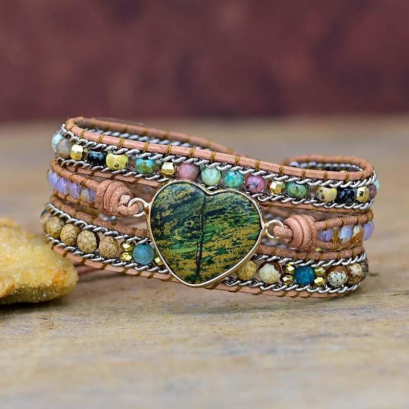 Wickelarmband "Magisches waldgrünes Herz"