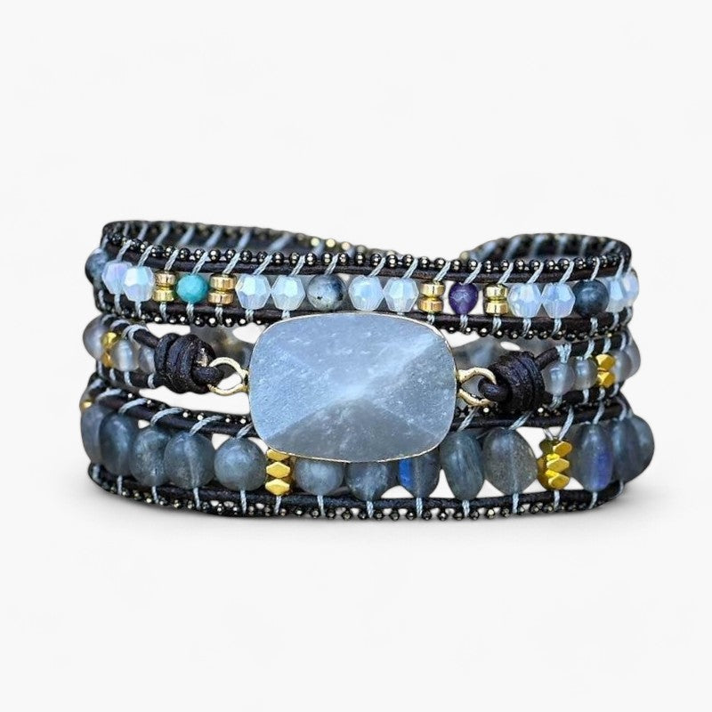 Mystisches Wickelarmband aus Labradorit