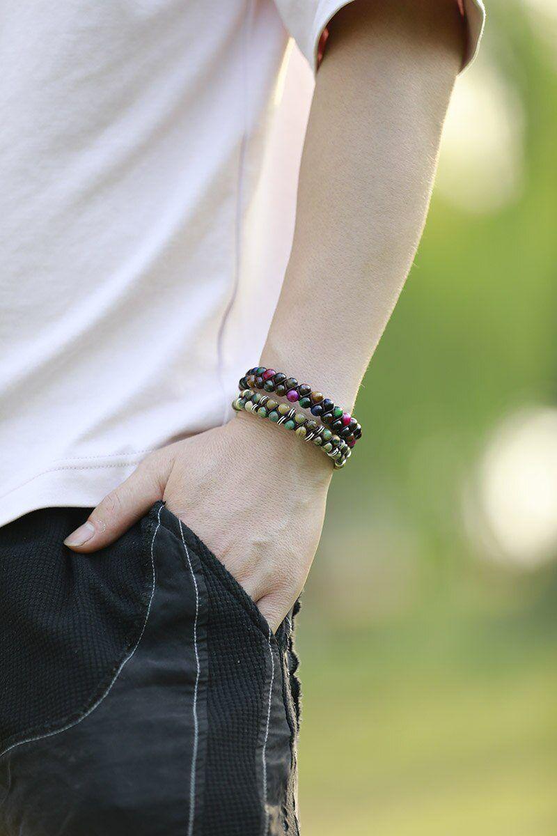 Irdisches Pflegendes Makramee-Armband aus Jaspis