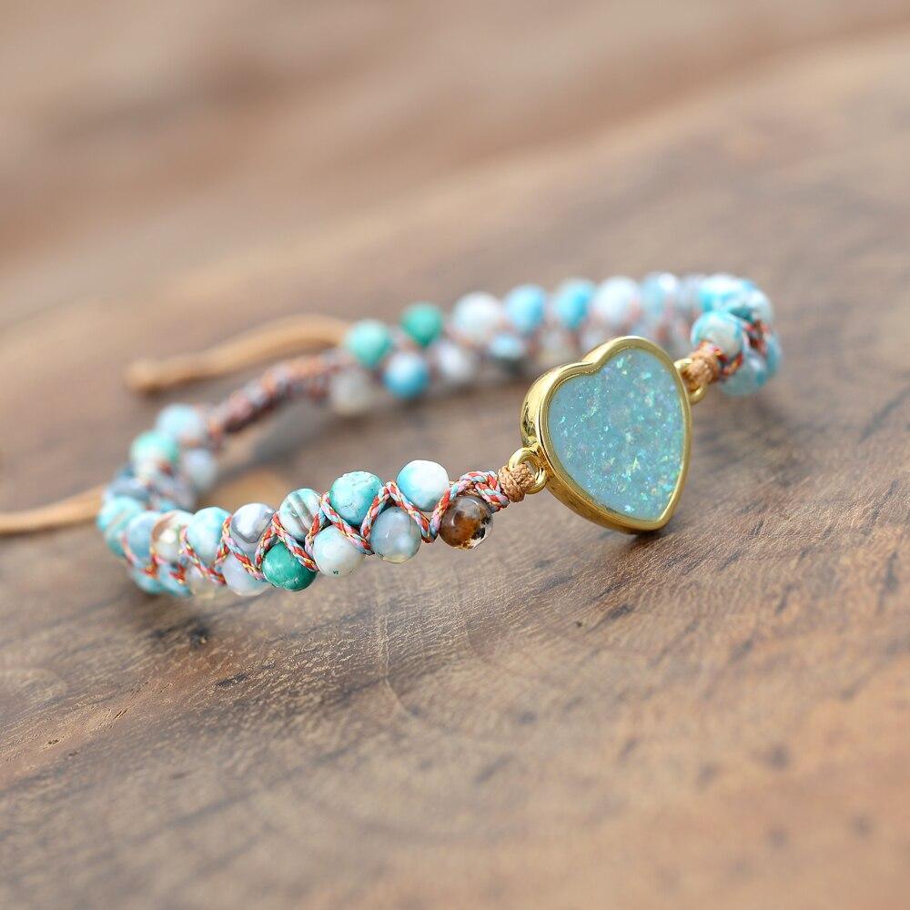 Geflochtenes Opal-Armband "Herz des Ozeans"