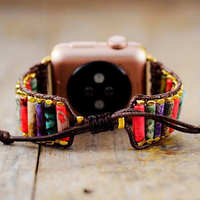 Apple Smartwatch Uhrenarmband "Energiereinigung" aus Jaspis und Achat