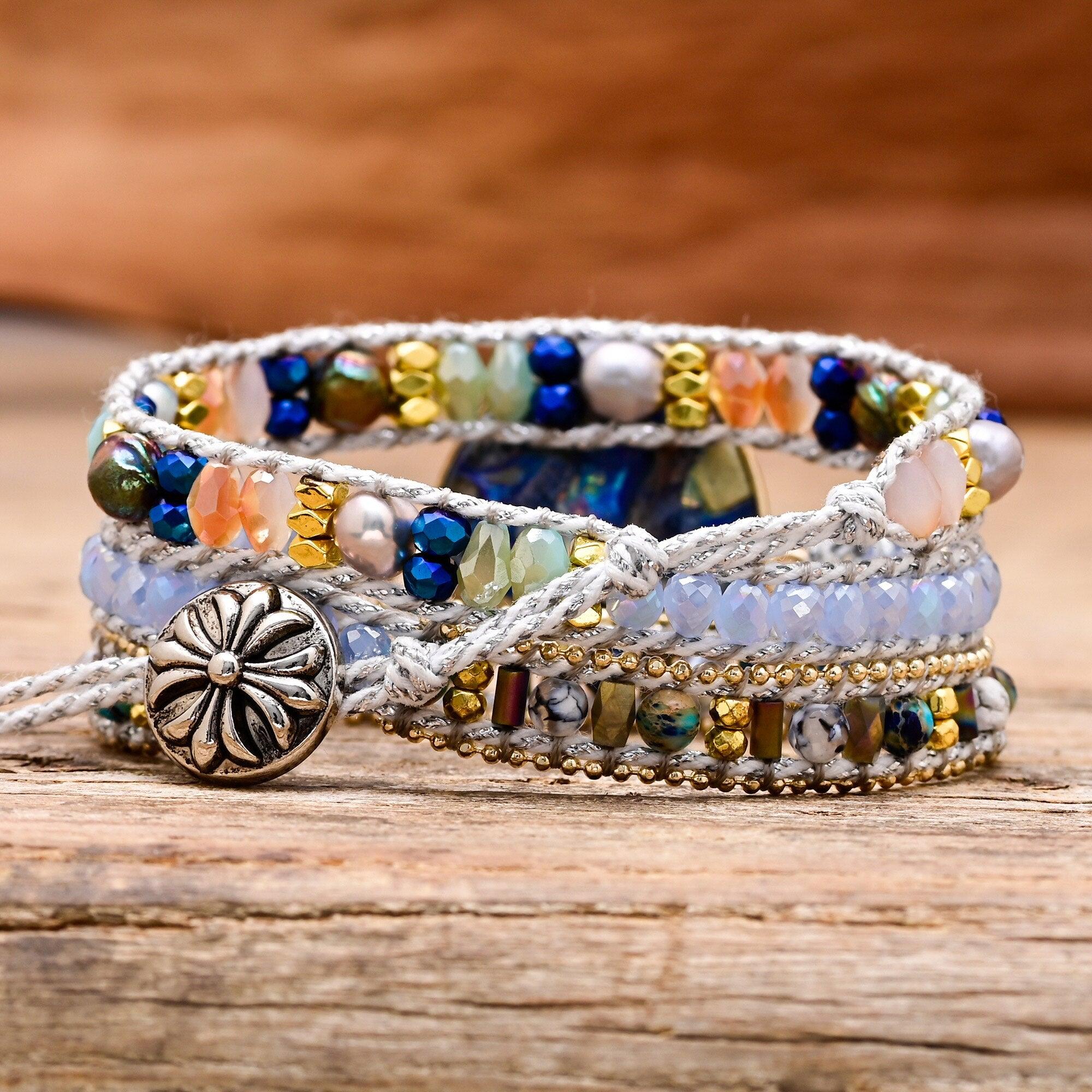 Calcit Herz Armband "Eisgöttin"