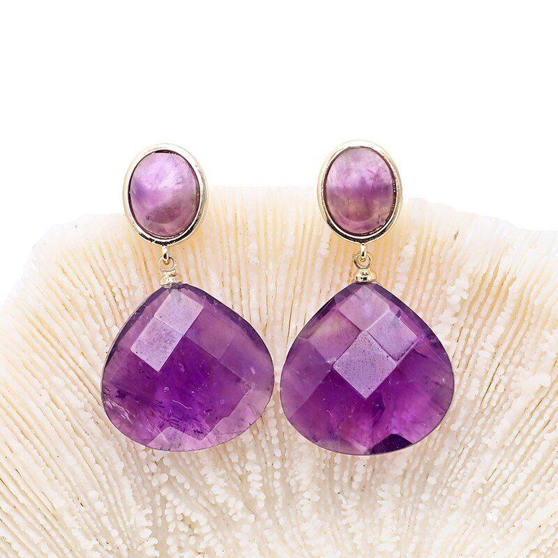 Amethyst Wassertropfen Ohrringe mit göttlichen Glanz