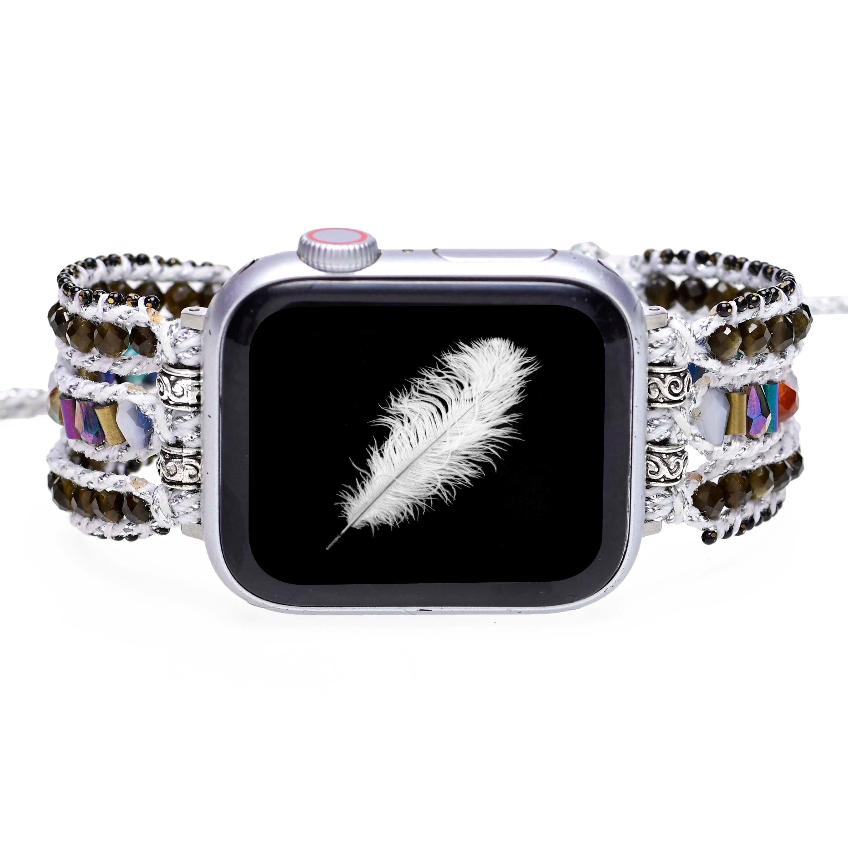 Goldobsidian & Hämatit Apple Watch Uhrenarmband für reichliche Positivität