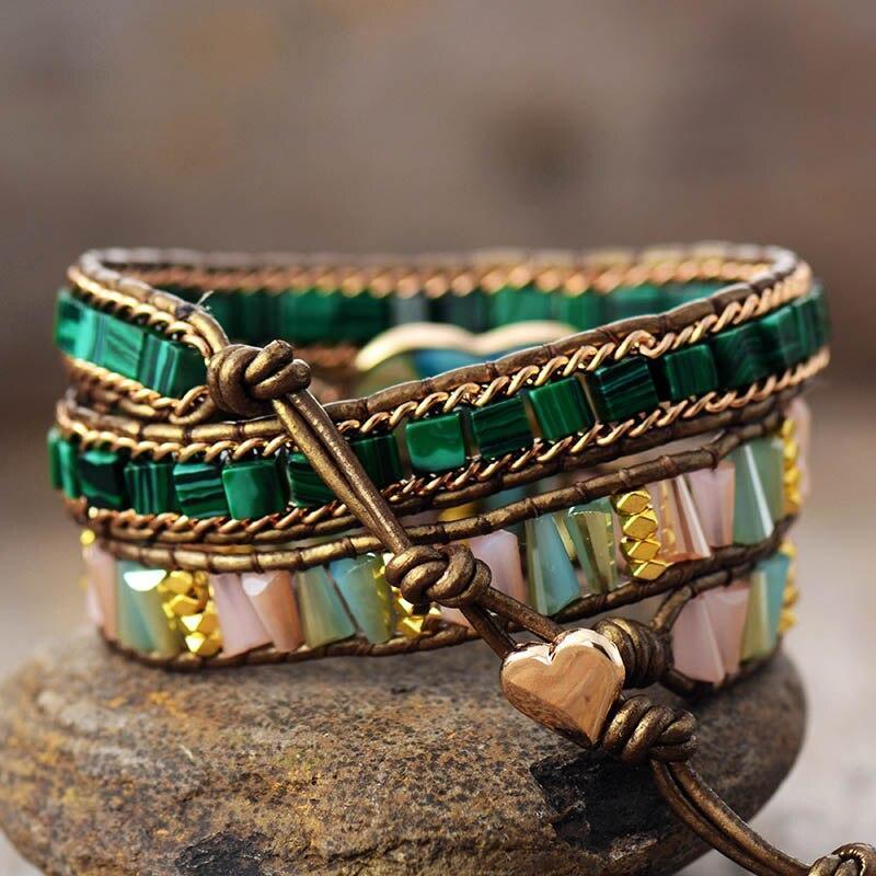 Spirituelles Wickelarmband "Vier Chakrapunkte"