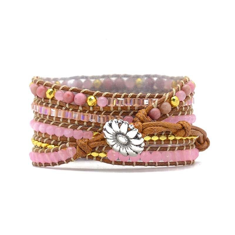 Apple Watch-Uhrenarmband "Golden und Rosenquarz"
