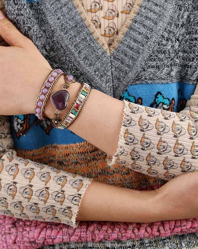 Armband "Heilendes Lila Herz"