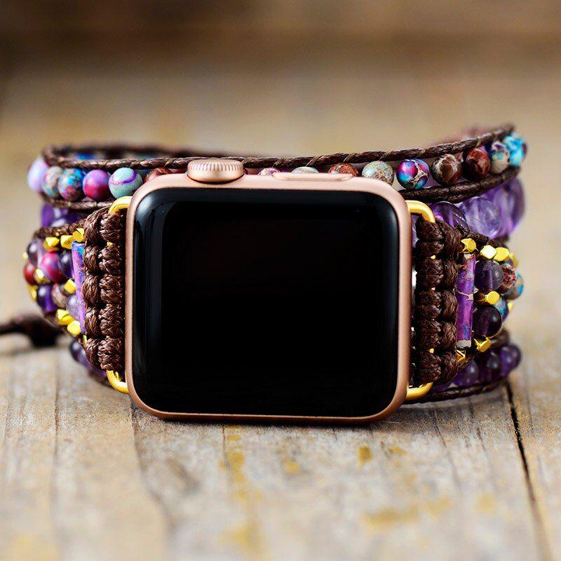 Zeitloses Glück - Amethyst Apple Watch-Uhrenarmband