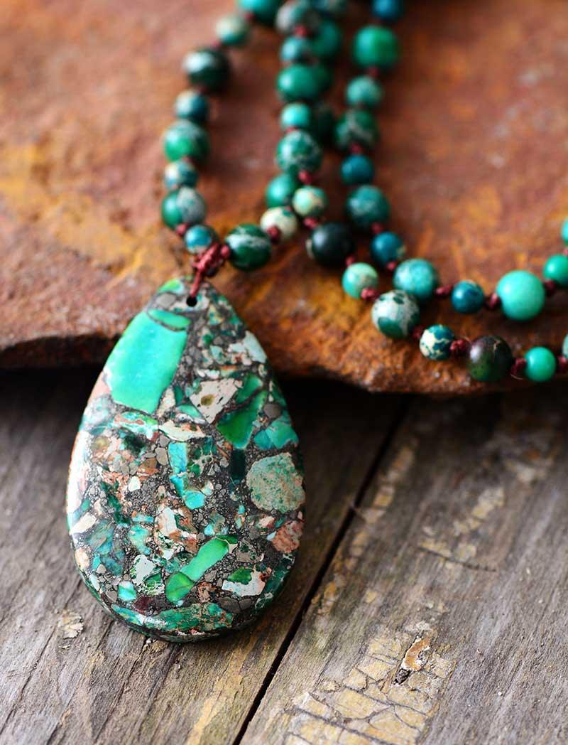 Bohemian Mala mit Jaspis-Anhänger