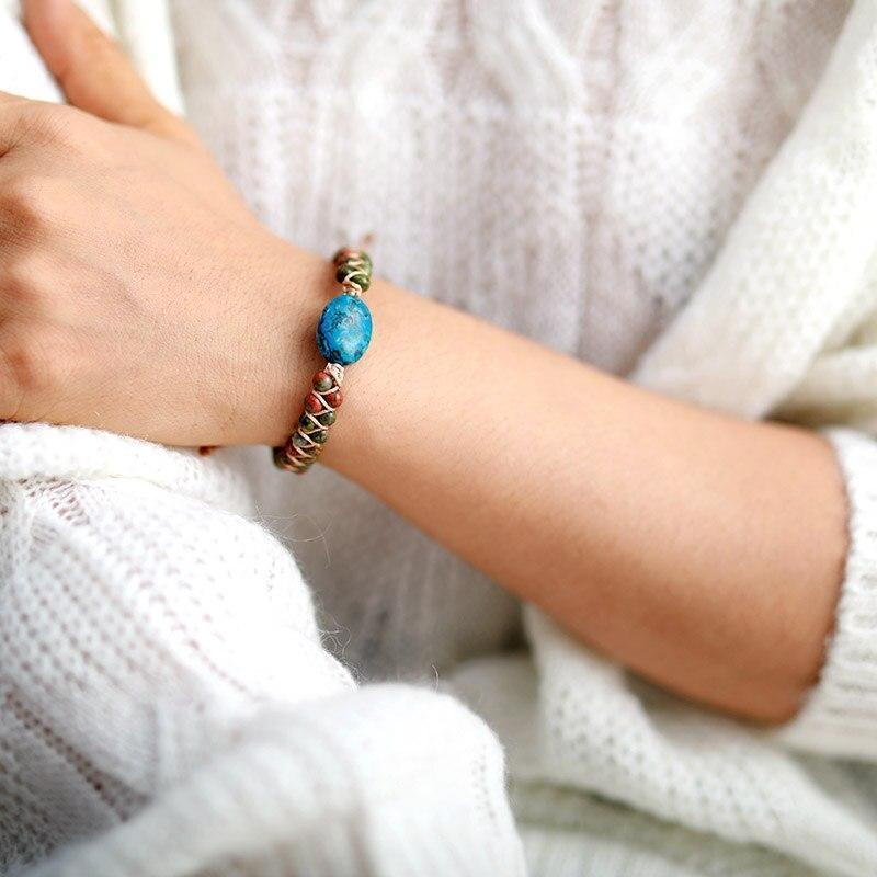 Makramee Geflochtenes Jaspis-Armband "Unisex"