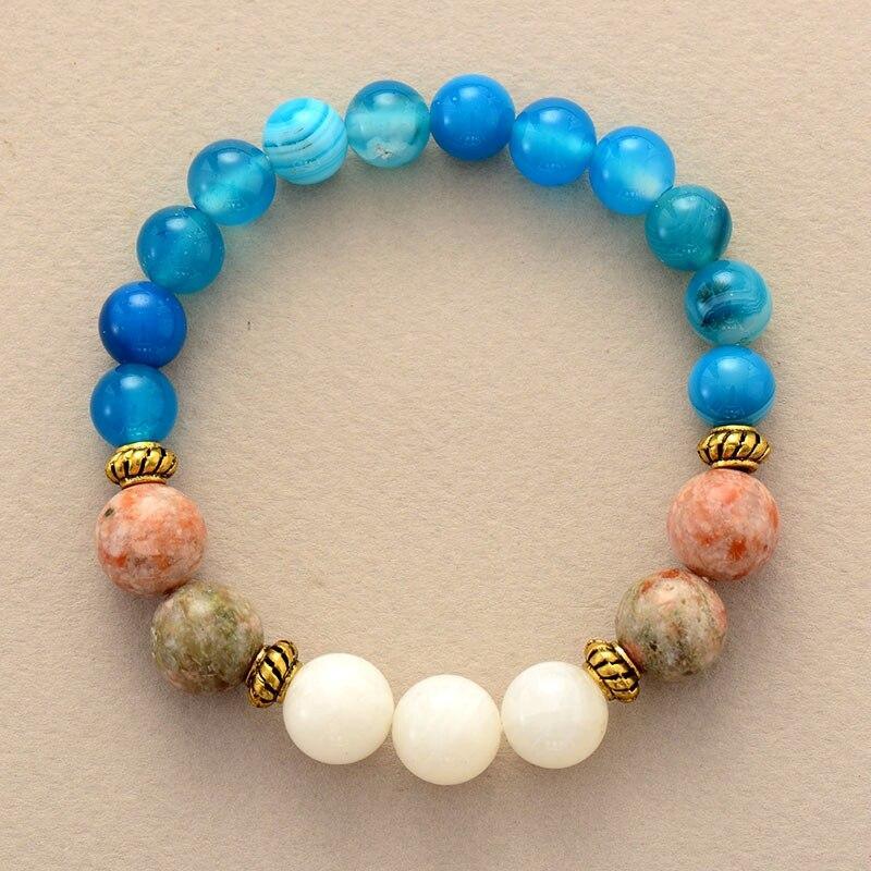 Yoga-Armband "Blaue Perlen"
