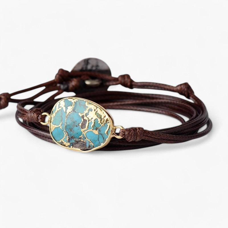 Goldgeädertes Türkis Armband