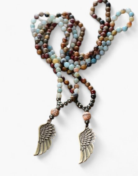 Anhänger "Engelsflügel" Vintage Mala mit Pyrit