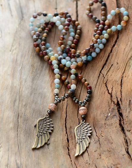Anhänger "Engelsflügel" Vintage Mala mit Pyrit