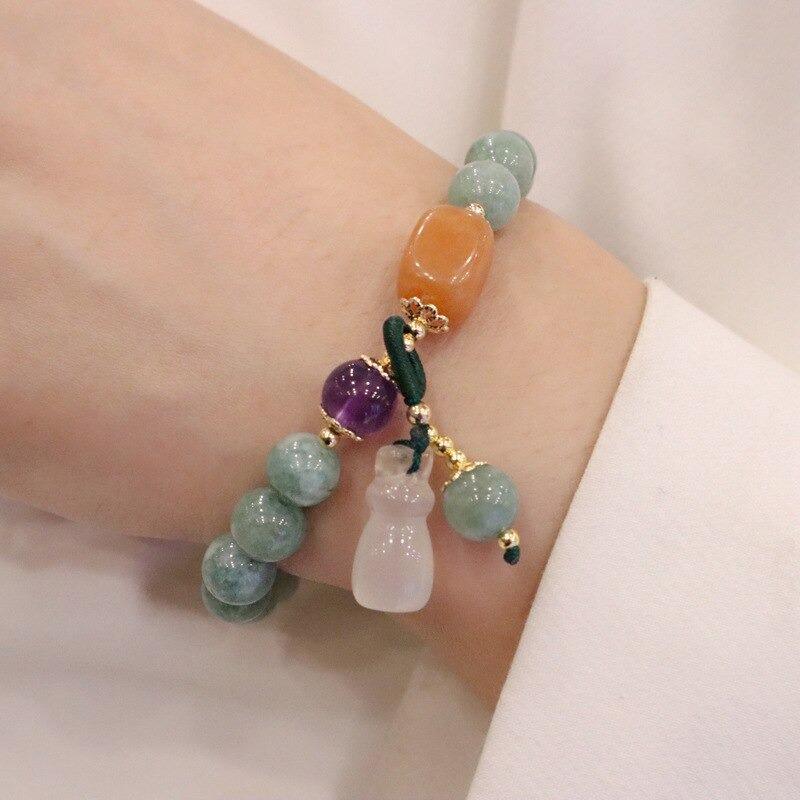 Armband "Natürliche Vitalität" aus Jade und Amethyst Perlen