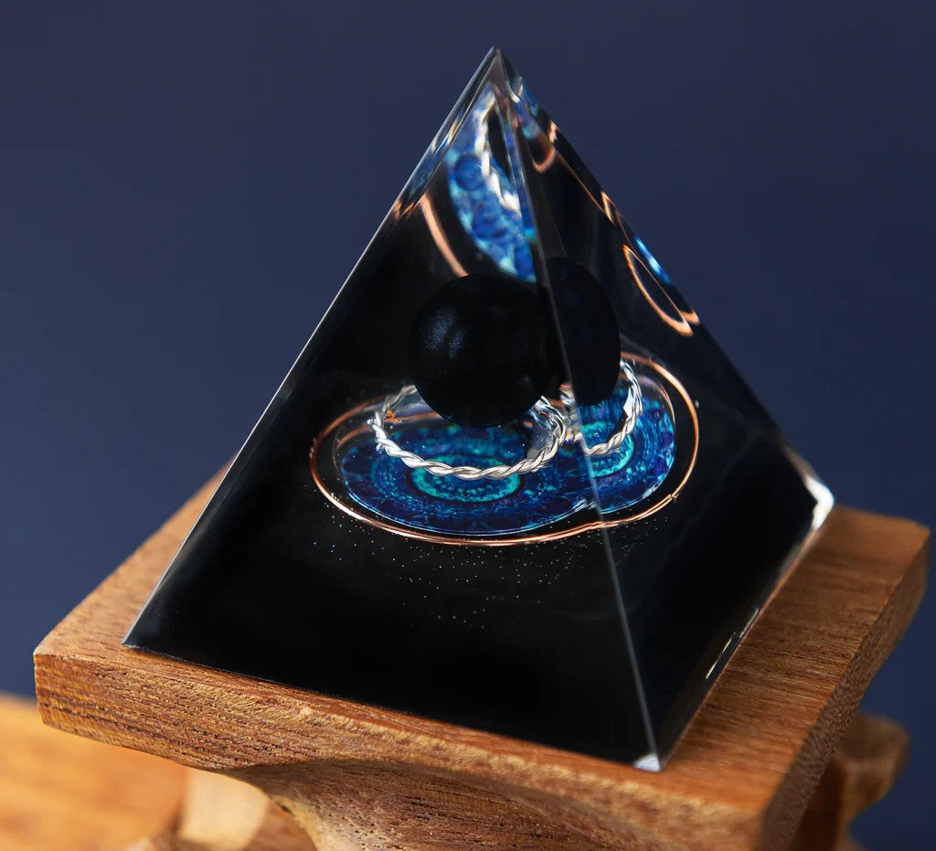 Obsidian Herz Orgonit Pyramide