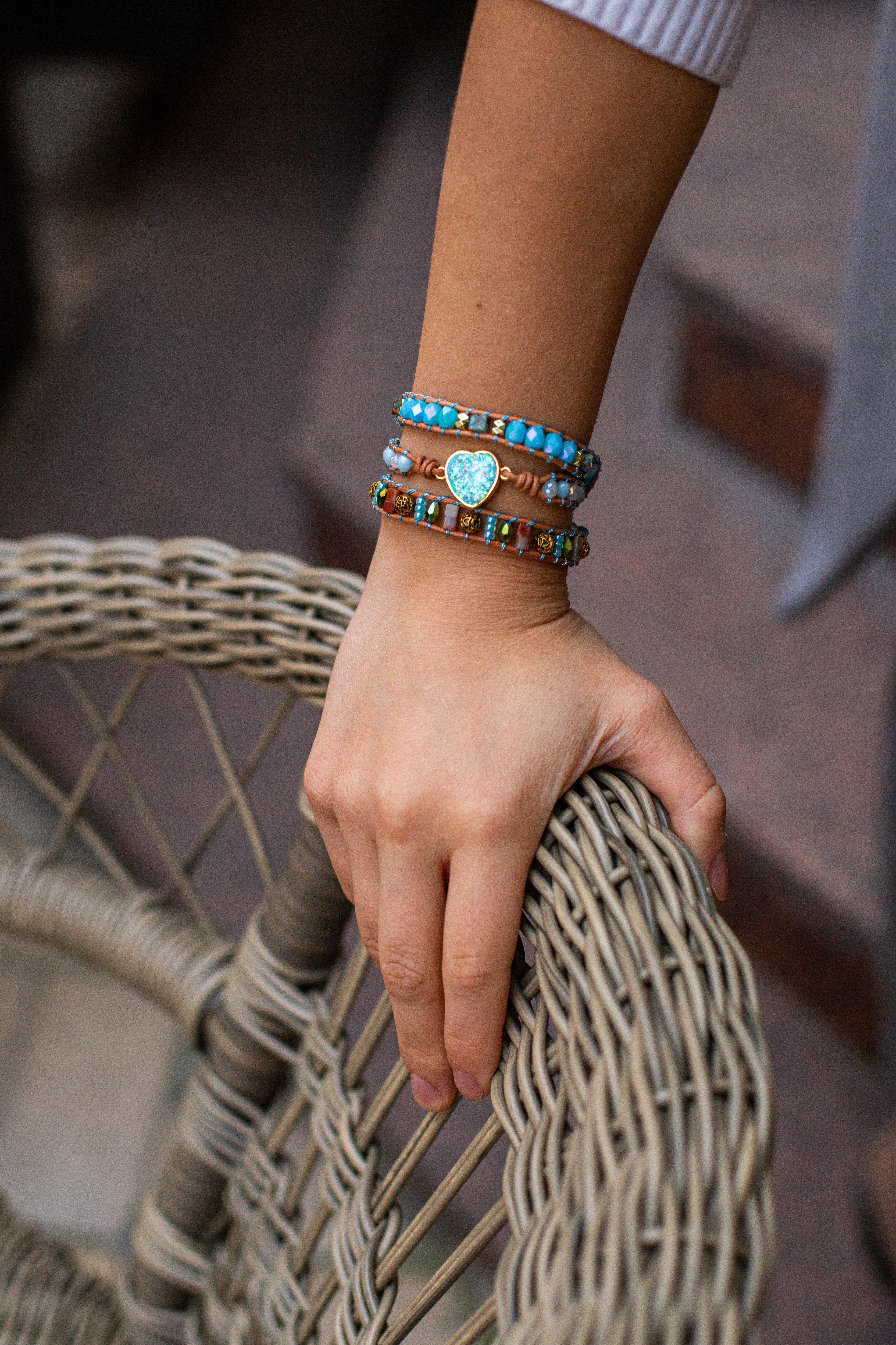 Tiefes Entgiftendes Armband mit Opalherz
