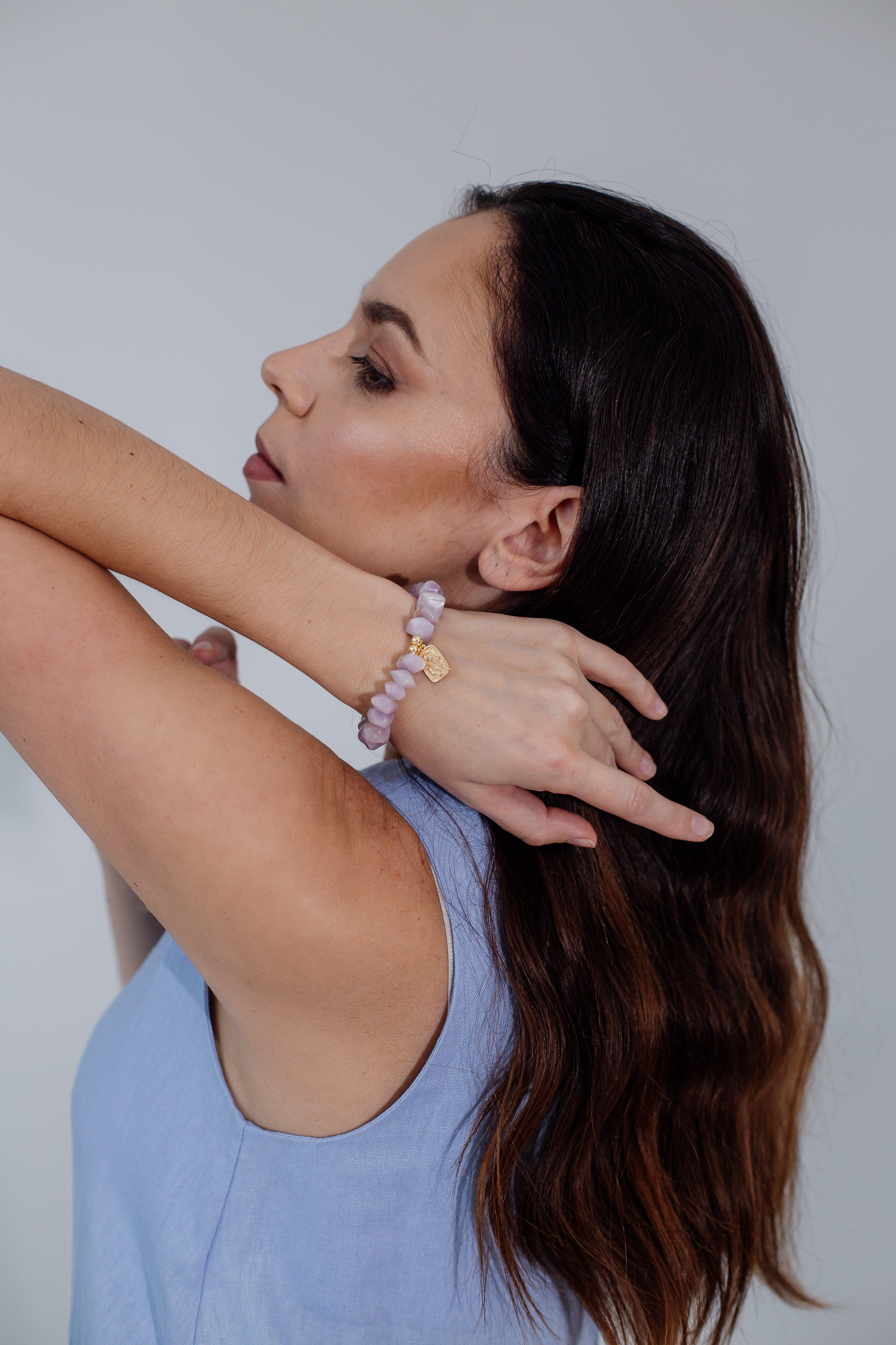 Edelstein-Armband "Schützender Hamsa-Anhänger"