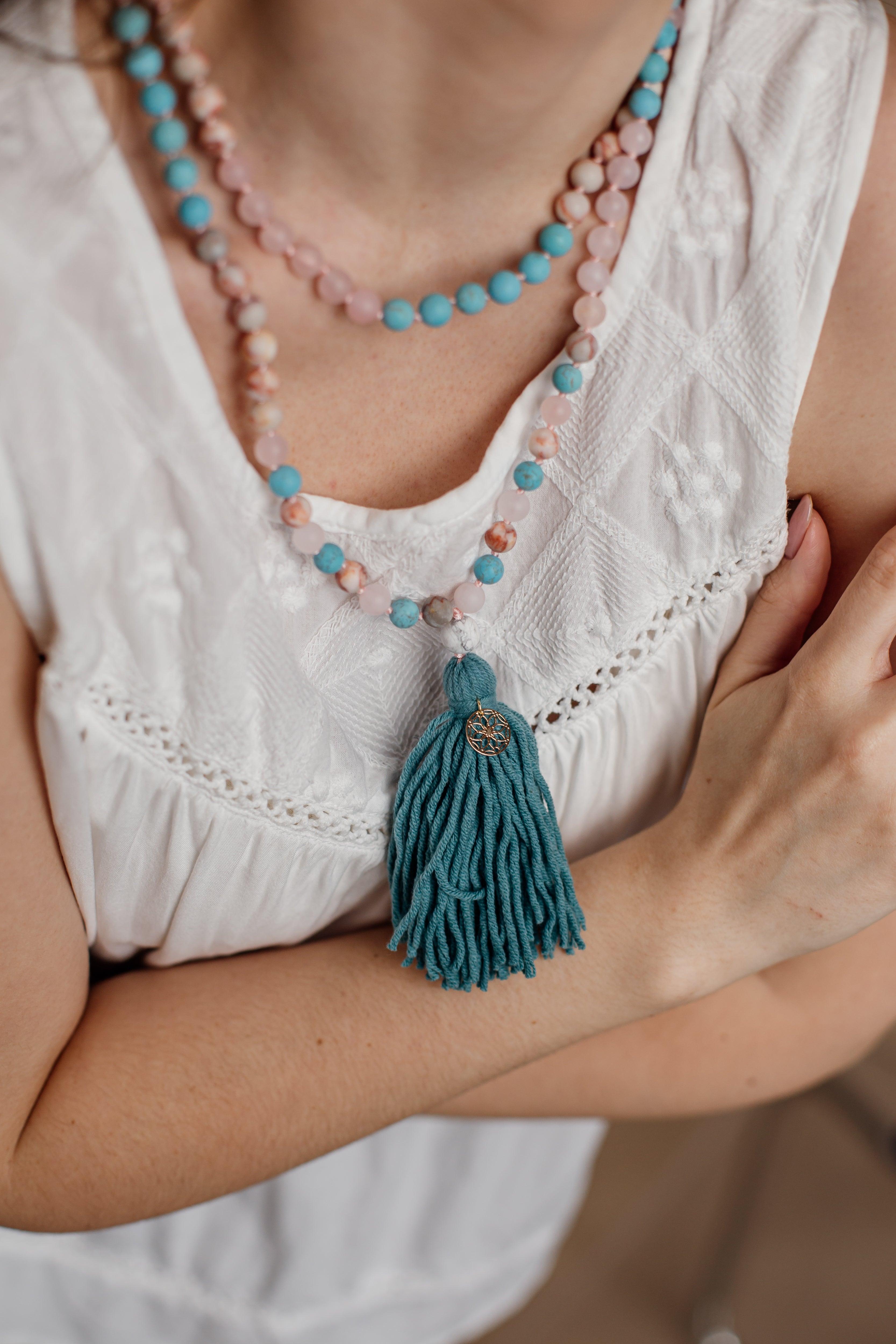 Mala "Göttliche Barmherzigkeit" mit Naturtürkis