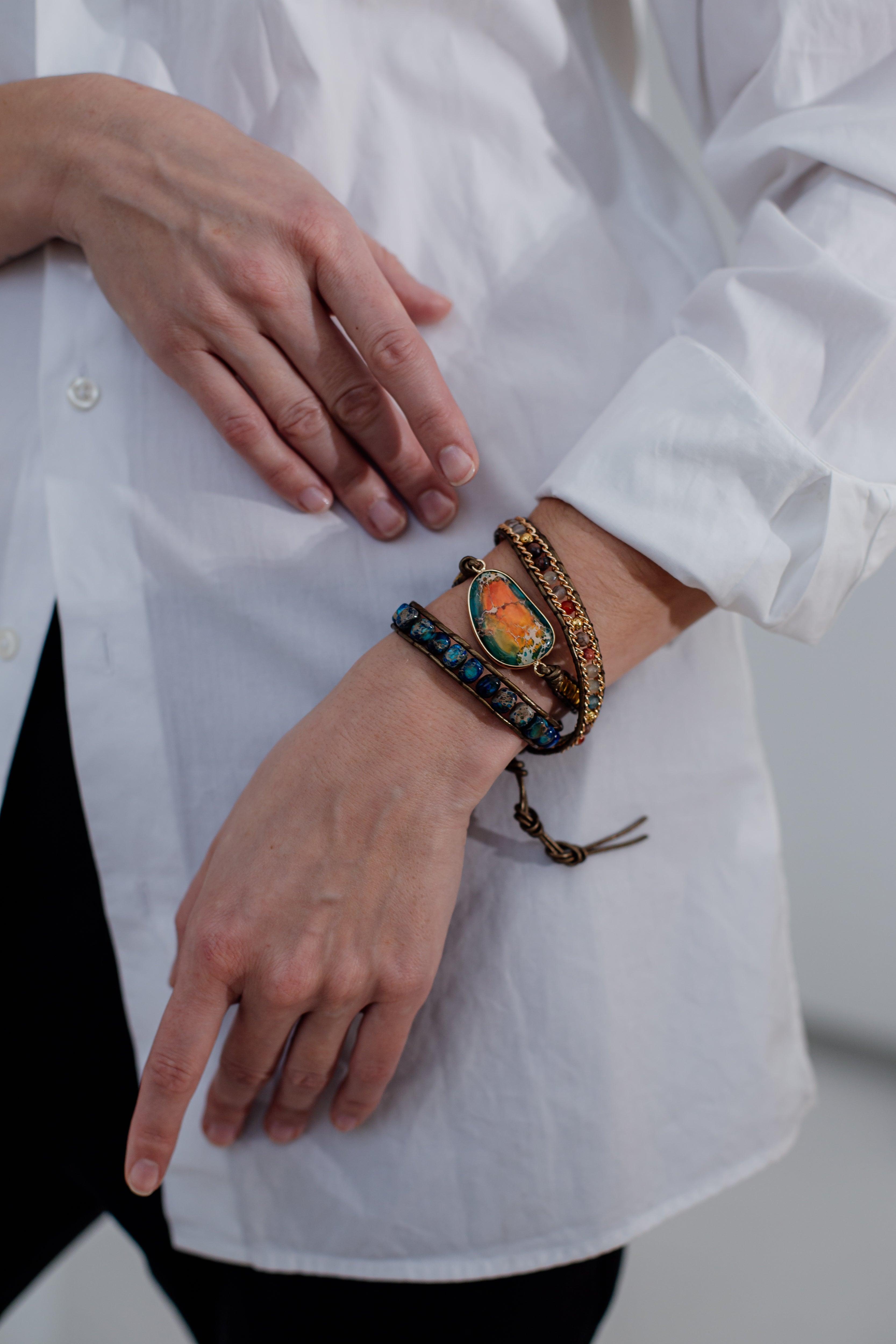 Jaspis-Wickelarmband "Heilend Und Stärkend"