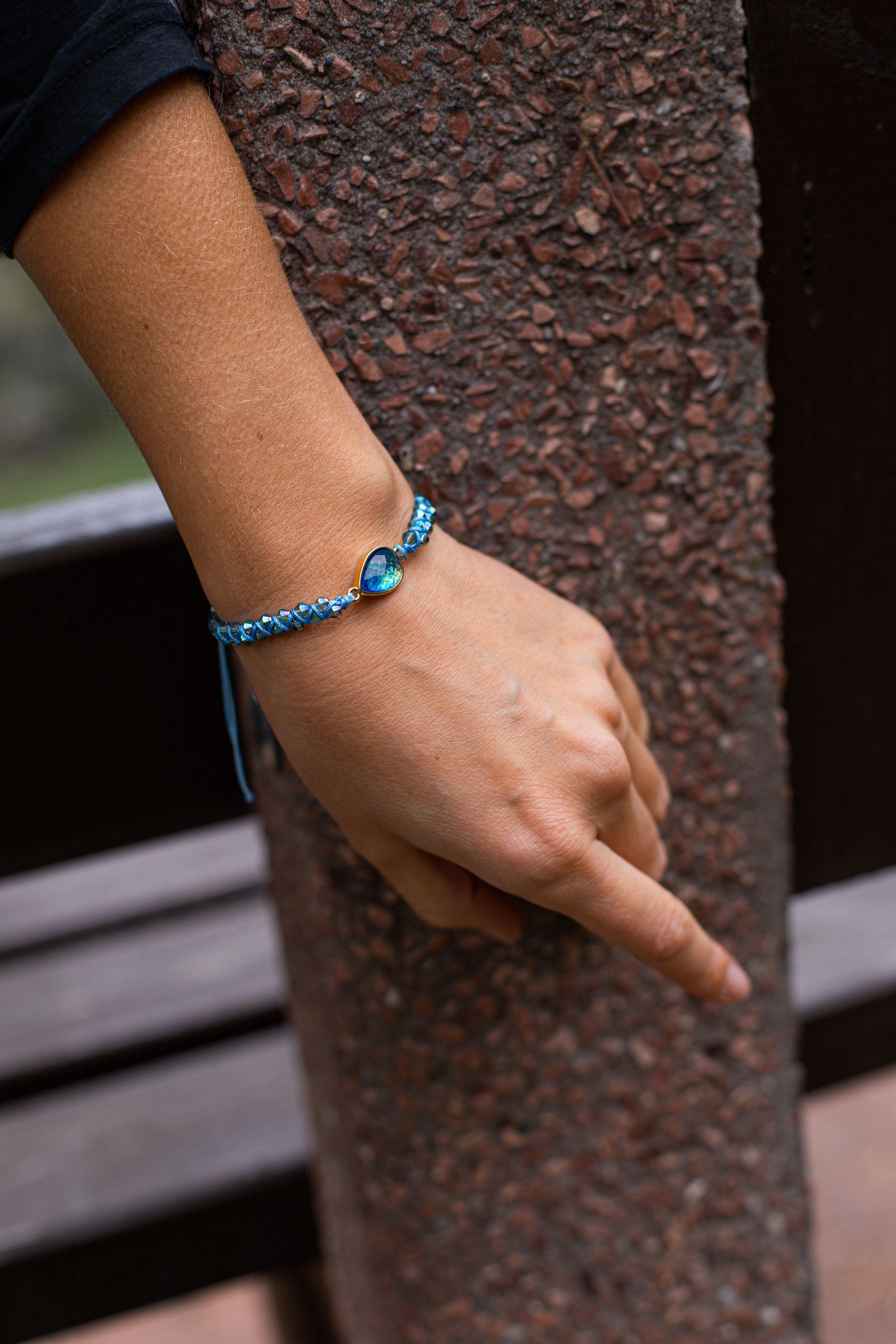 Tropfenform Opal-Armband "Funkelnd"