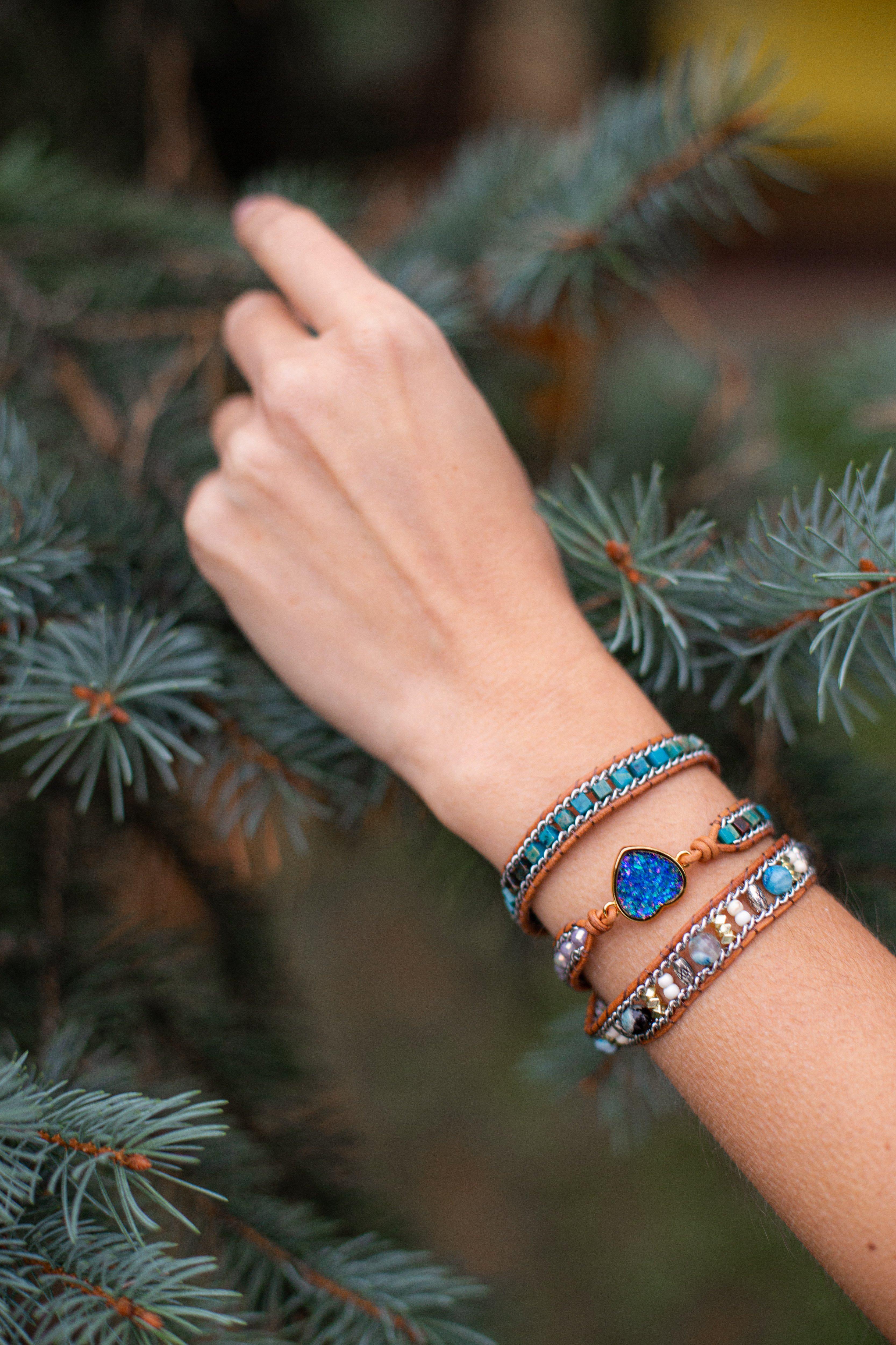 Wickelarmband "Zierlicher Herz-Opal"