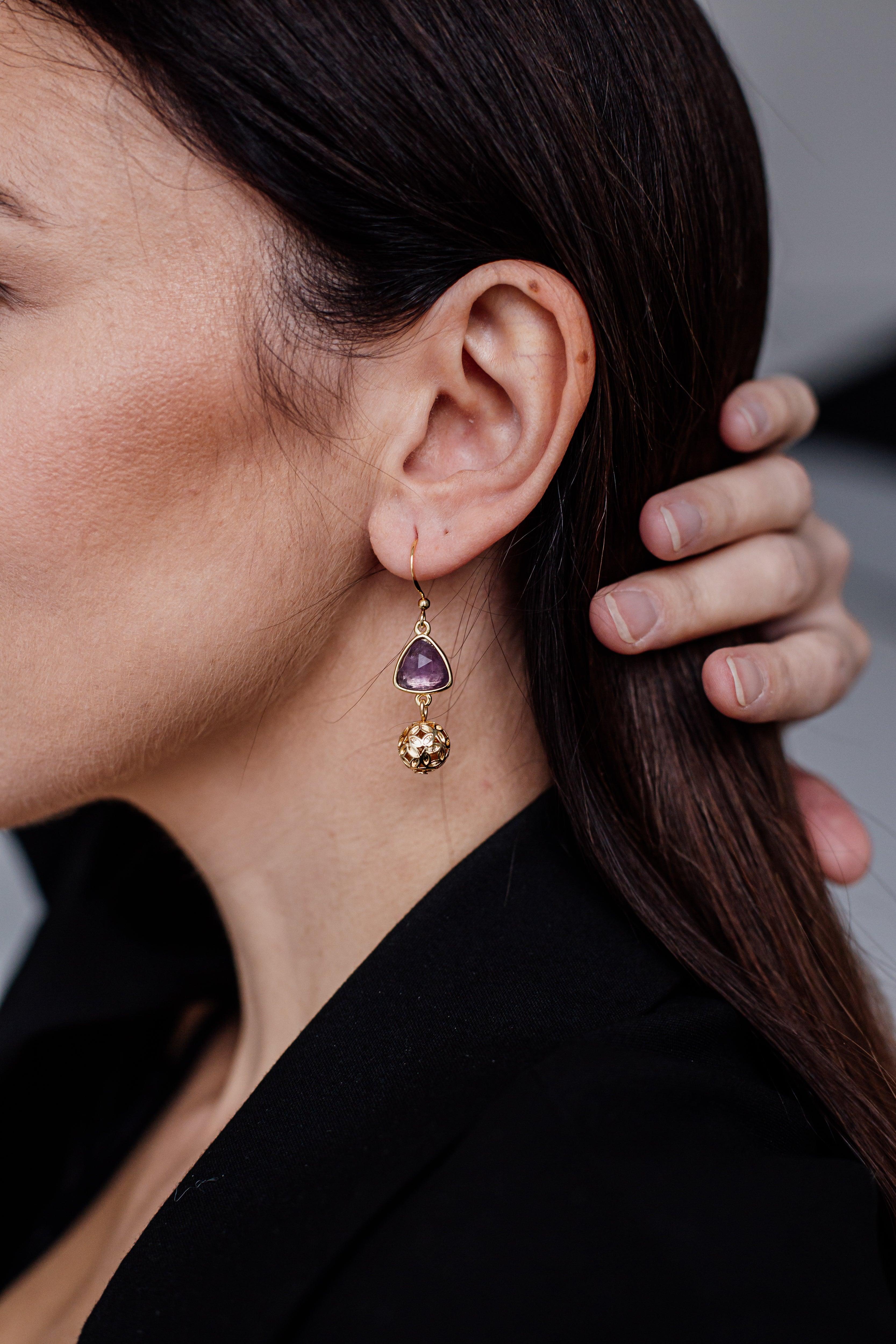 Ohrringe "Amethyst-Gold-Charme"