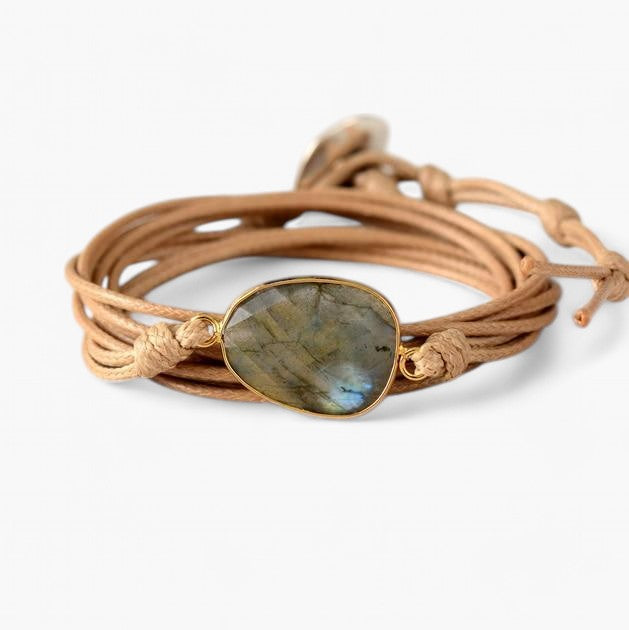 Böhmisches Labradorit Kordelarmband