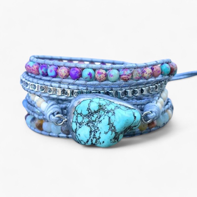 Wickelarmband des Schutzes mit Türkis