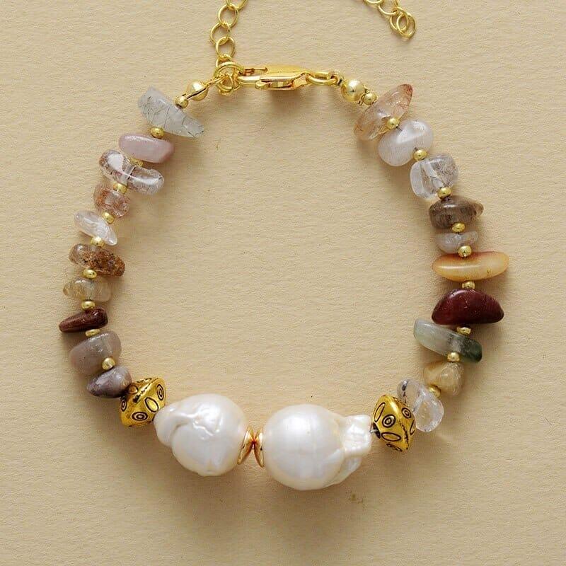 Armband "Göttliche Dualität" aus Perlenquarz