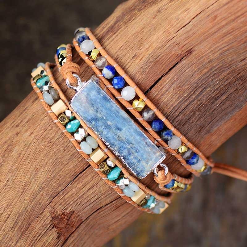Rechteckiges Aquamarin-Armband "Schutz"