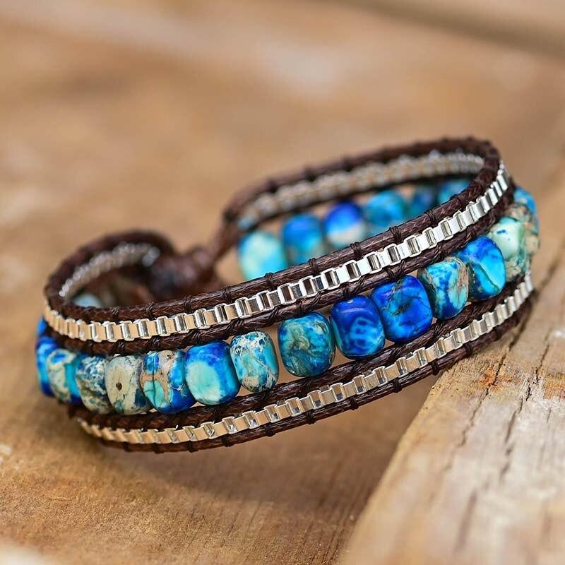 Armband "Blauer Horizont" aus Edelstein