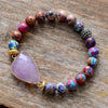 Jaspis & Amethyst Perlenarmband "Vibrierende Palette"