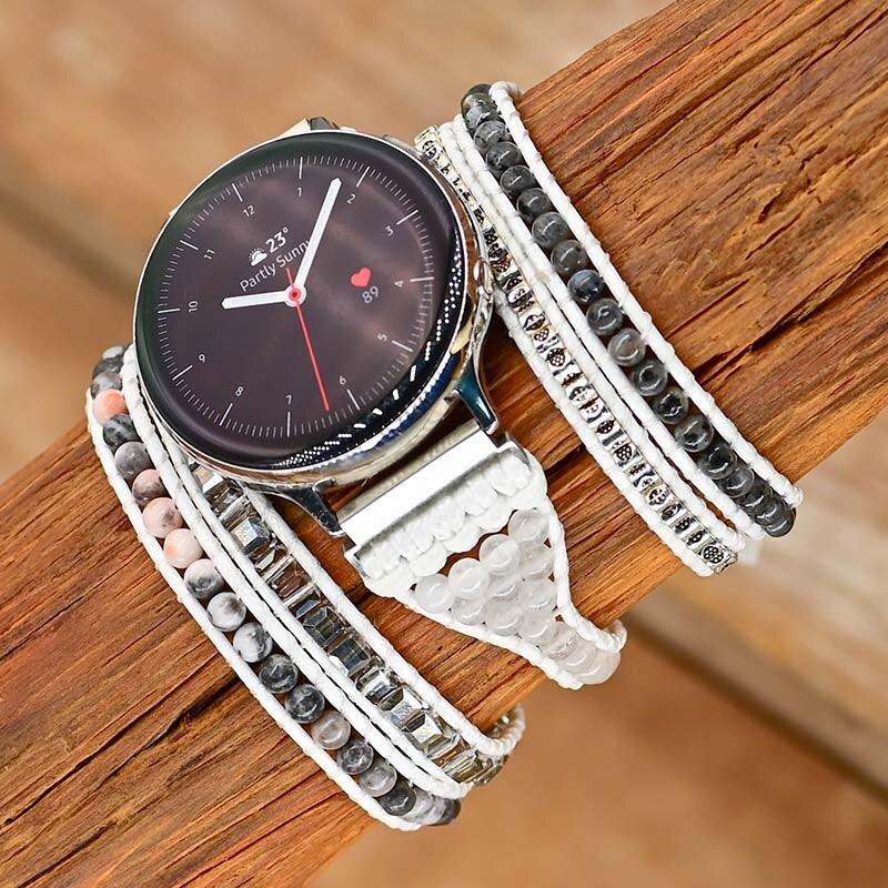 Samsung Uhrenarmband "Neue Balance" aus Zebra Jaspis & Achat