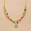 Boho Goldene Halskette "Gute Aura" mit Evil Eye