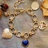 Herz aus Gold Lapislazuli Vergoldetes Kettenarmband