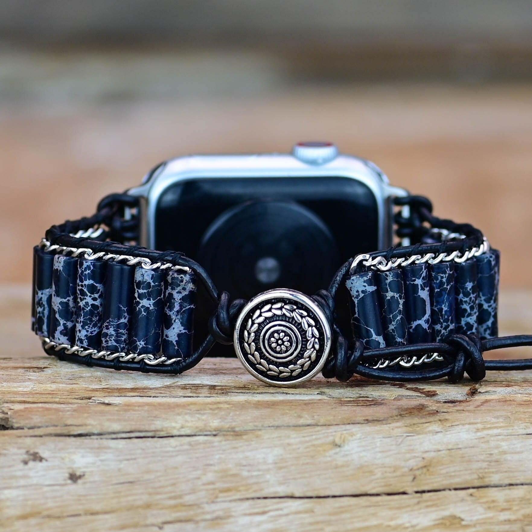 Kaiserjaspis Apple Watch-Uhrenarmband "Indigo Fusion"