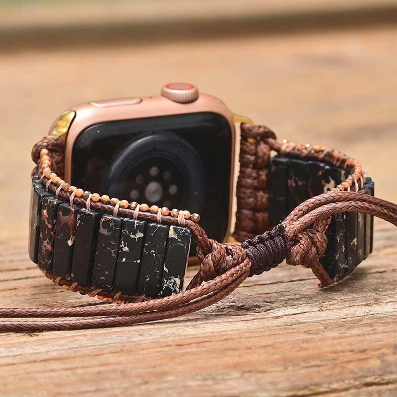 Apple Watch-Armband aus edlem Ebenholz und Kaiserjaspis