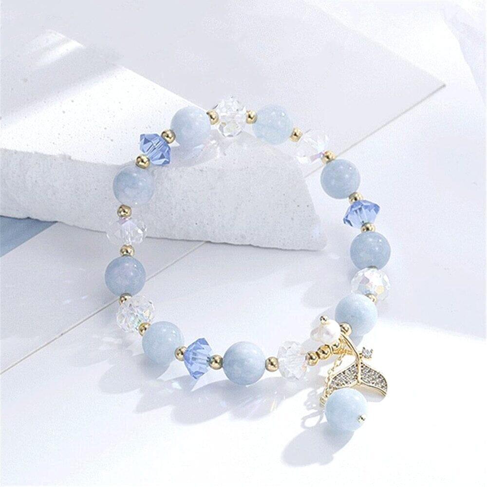 Armband "Fischschwanz" mit blauem Quarz