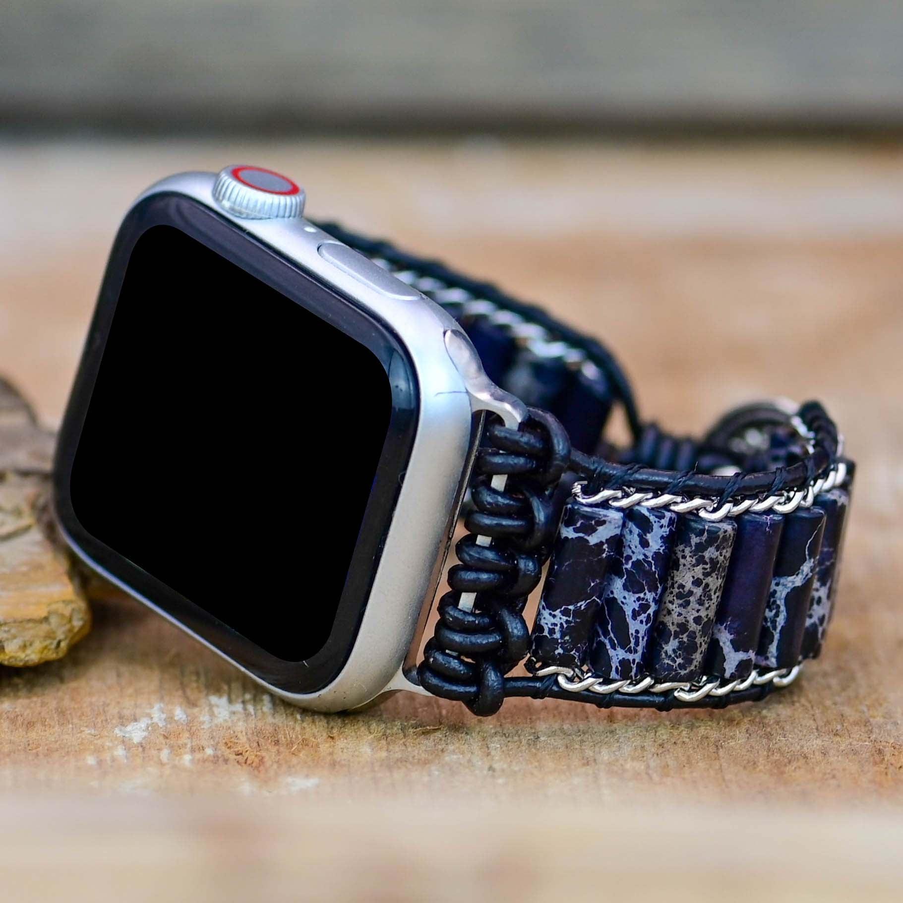 Kaiserjaspis Apple Watch-Uhrenarmband "Indigo Fusion"